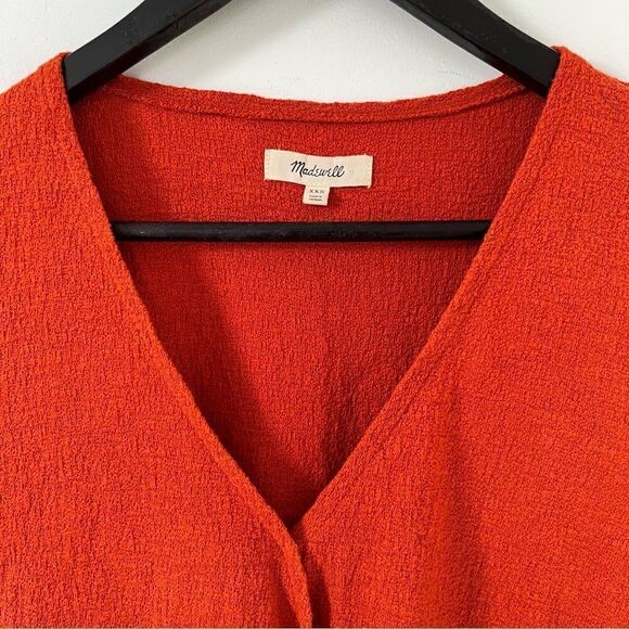 Madewell Burnt Orange “Texture & Thread” Wrap Side Tie Blouse - Picture 12 of 12